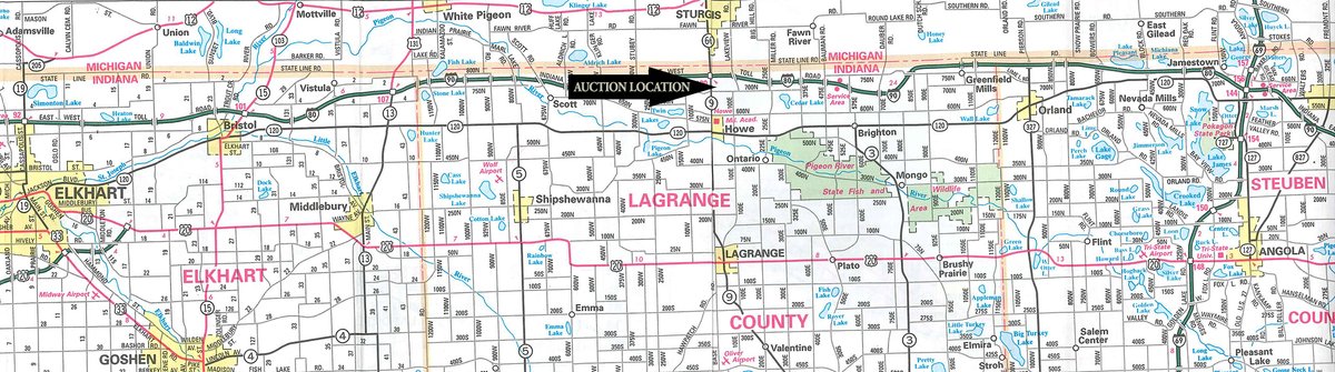Area map - ABSOLUTE & WITHOUT RESERVE PLATO CONSIGNMENT AUCTION IN LAGRANGE CO., INDIANA